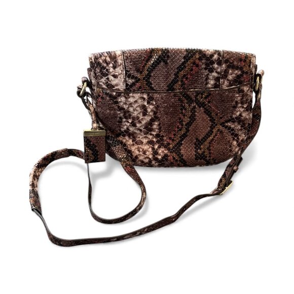 Nine West Snake Print Faux Leather Crossbody Bag With Adjustable Strap & Gold Ha - Picture 8 of 8